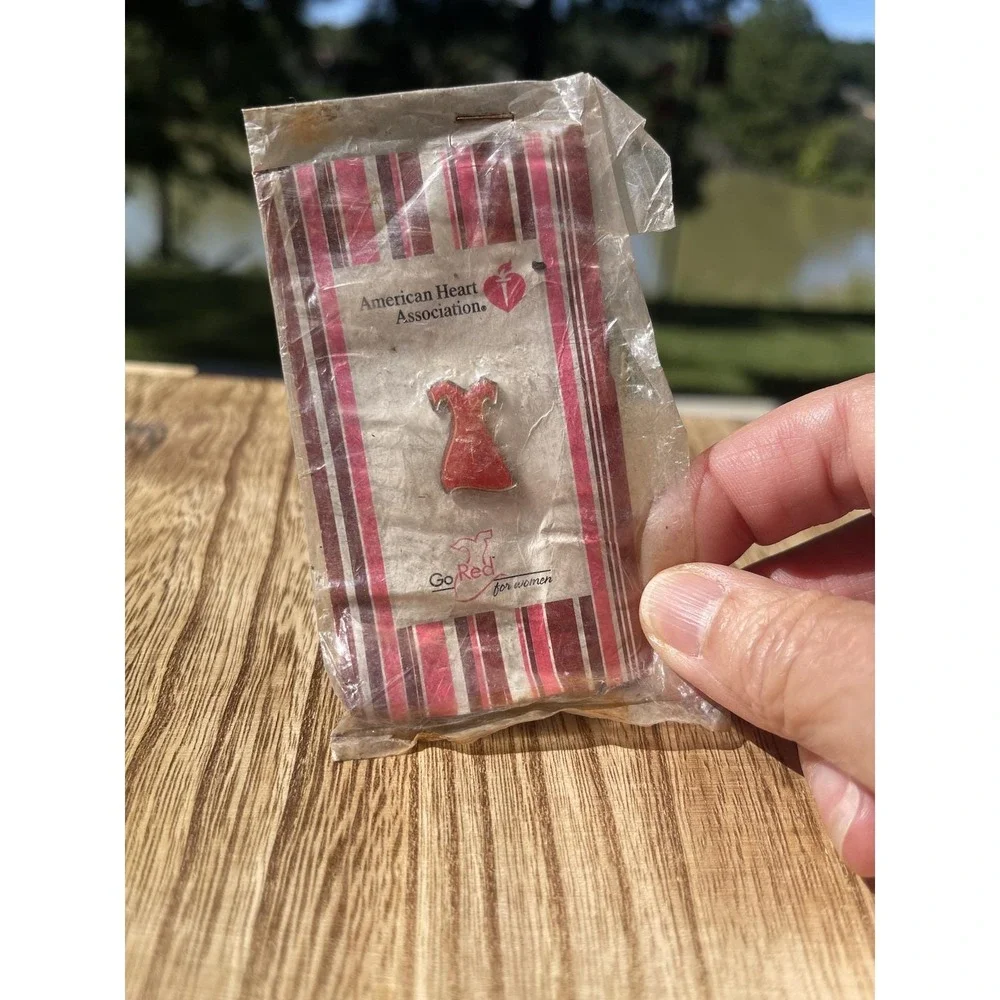 00028 Go Red for Women Red Dress American‎ Heart Association Awareness Pin